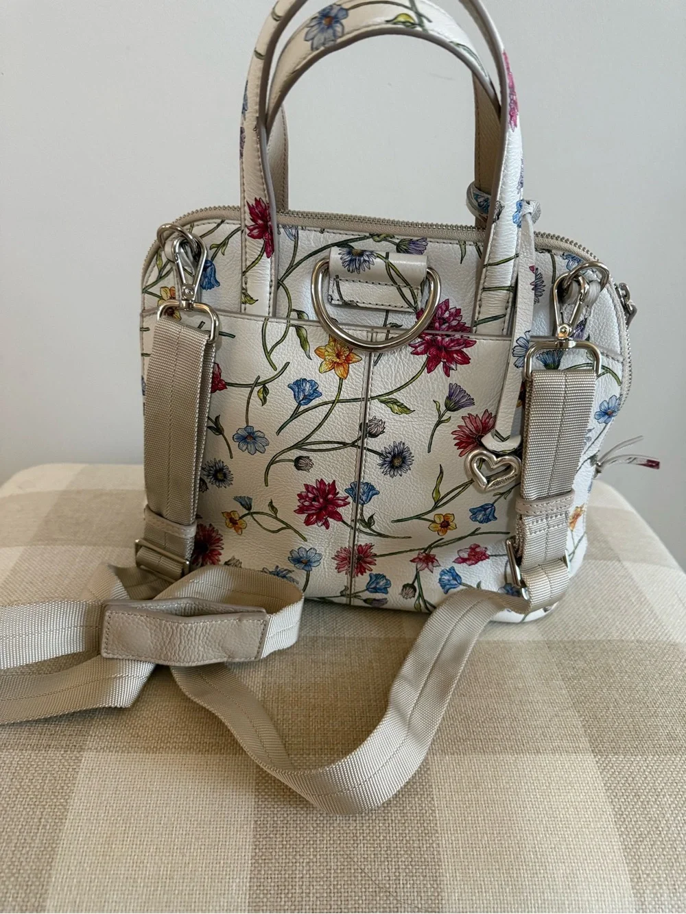Brighton Floral Embossed Dome Convertible Satchel/Backpack - Picture 5 of 8